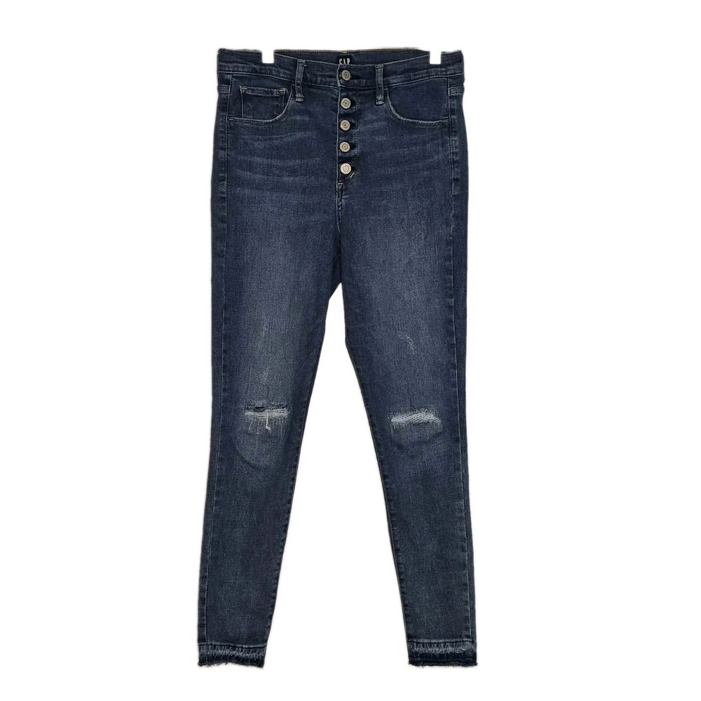 GAP Denim 8/29 Regular High Rise Favorite Jeggings Jeans Ripped Knee Womens